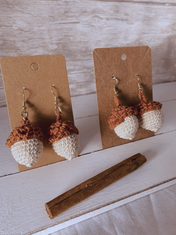 Pendientes Bellota de Crochet - Imagen 5