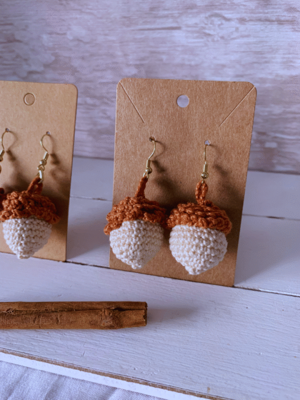 Pendientes Bellota de Crochet - Imagen 4