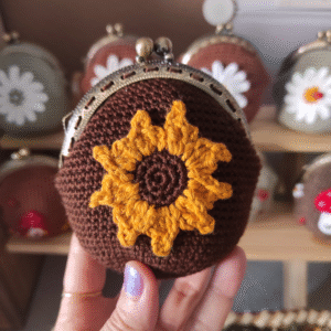 Monedero Crochet Girasol
