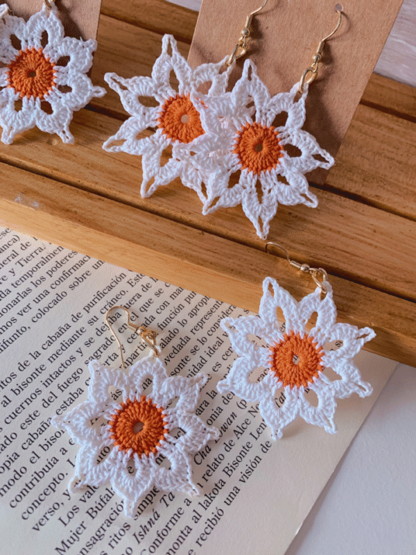 Pendientes Margarita crochet