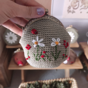 Monedero Crochet Elementos florales