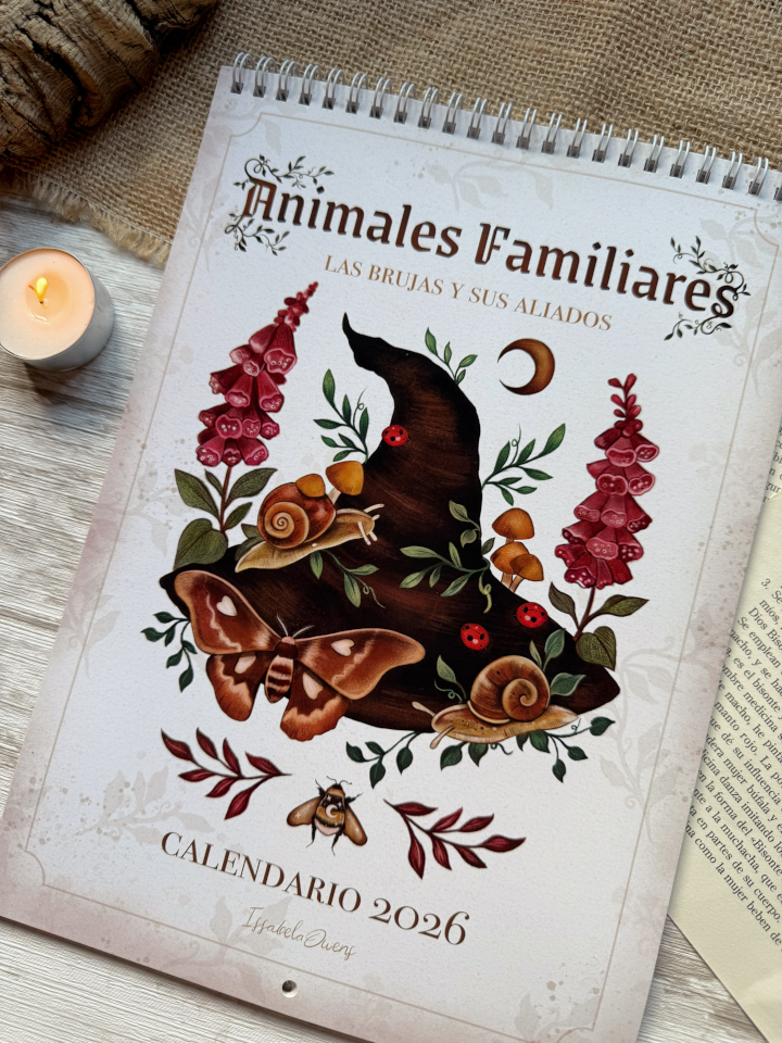 Calendario 2026 "Animales Familiares : las brujas y sus aliados"
