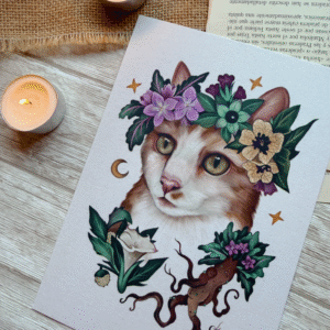 Print "Gata entre flores brujiles"