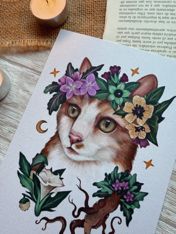 Print "Gata entre flores brujiles" - Imagen 3