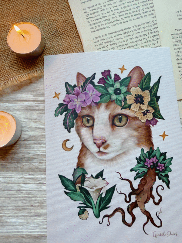 Print "Gata entre flores brujiles" - Imagen 2