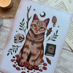 Print" Gato con elementos mágicos"