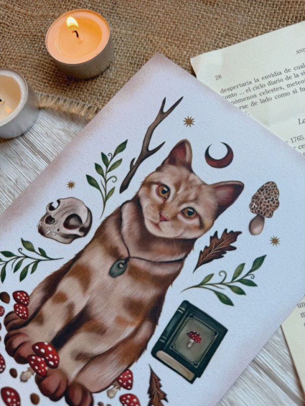 Print" Gato con elementos mágicos" - Imagen 2