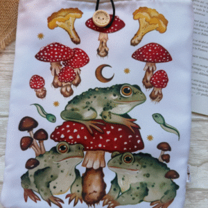 Funda de libro M " Sapos y setas"