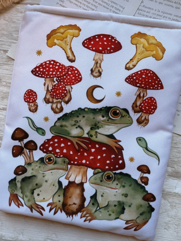 Funda de libro M " Sapos y setas" - Imagen 4