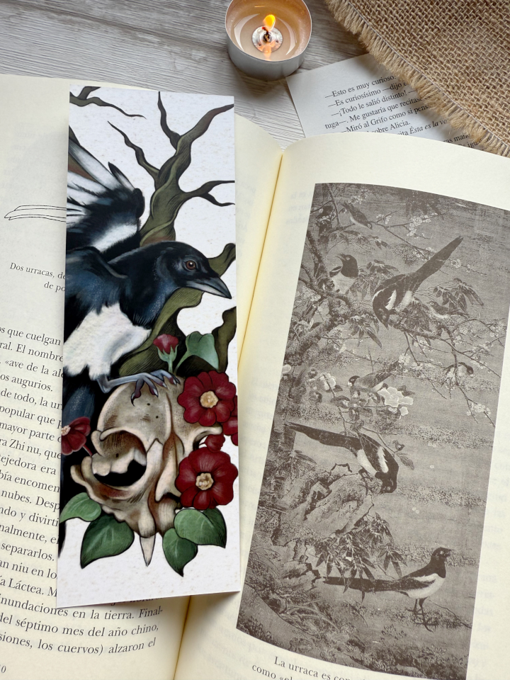 Marcapáginas "Urraca en calavera" - Imagen 3