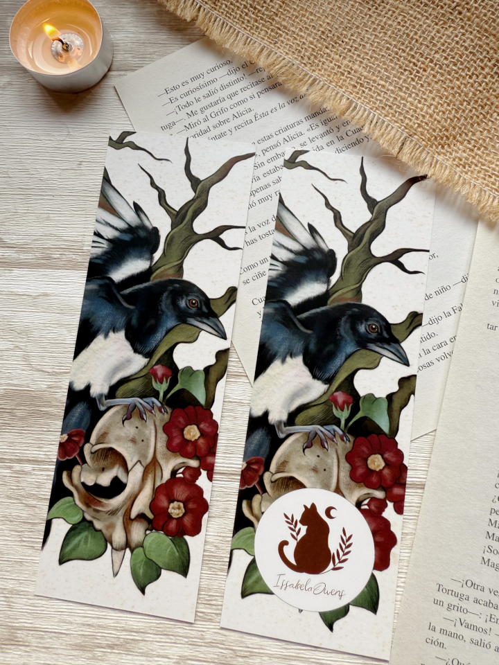 Marcapáginas "Urraca en calavera" - Imagen 2