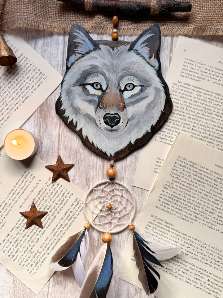 Tótem Lobo con atrapasueños - Imagen 8