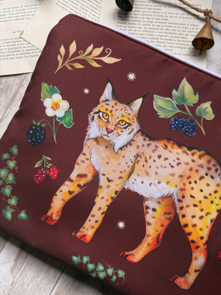 Funda tablet/portátil "Lince entre frambuesas"