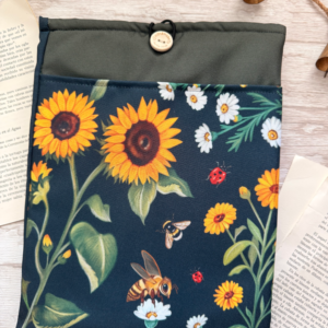 Funda de libro L "Flores e insectos"