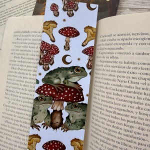 Marcapáginas sapos y setas, Toads and mushrooms bookmark