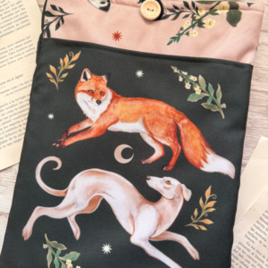 Funda de libro L "El zorro y el galgo"